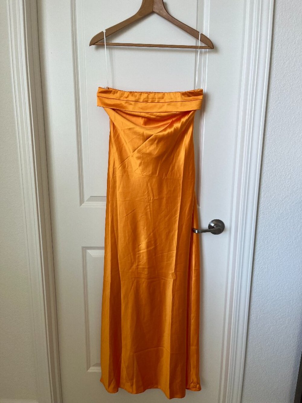 Orange Satin Gown